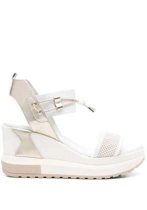 NeroGiardini 80mm leather wedge sandals - White
