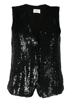 P.A.R.O.S.H. V-neck sequined vest - Black