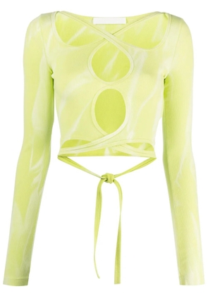 Dion Lee cut-out detail long-sleeve top - Green