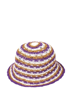 ERES Day striped crochet-knit bucket hat - Purple