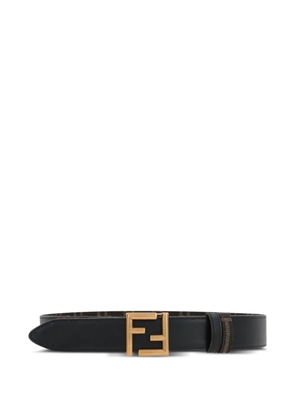 FENDI FF-logo leather belt - Black