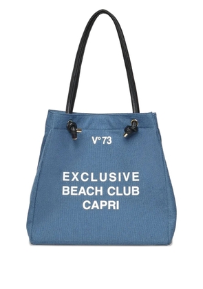 V°73 Beach Club-print tote bag - Blue