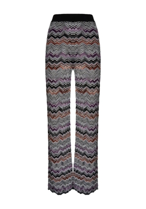 Missoni chevron-pattern knit straight trousers - Black