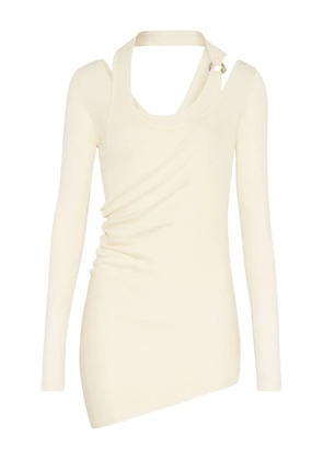 Jean Paul Gaultier ribbed twisted top - Neutrals