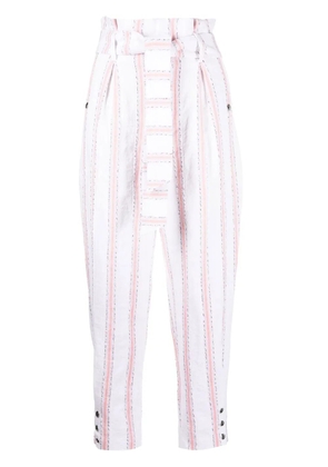 IRO Rula striped-leg trousers - White
