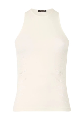 Roberto Cavalli perforated-embellished top - Neutrals