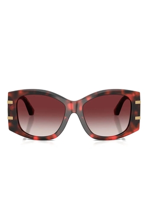 Dolce & Gabbana Eyewear logo-plaque geometric sunglasses - Red