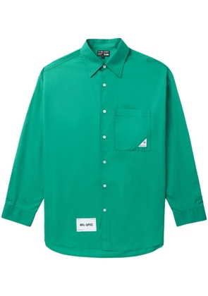 izzue logo-appliqué cotton shirt - Green