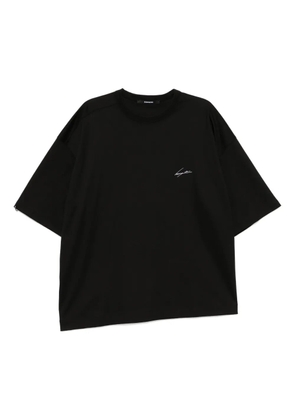 SONGZIO asymmetric cut autograph T-shirt - Black