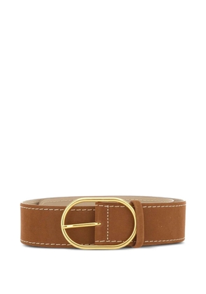 GIANNI CHIARINI oval-buckle suede belt - Brown