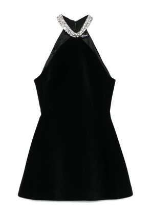David Koma embellished halterneck mini dress - Black