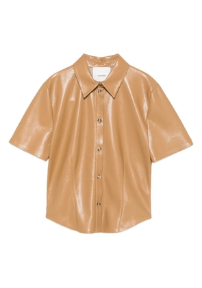 Nanushka Clare button-up short-sleeve shirt - Neutrals
