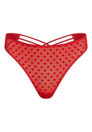 Marlies Dekkers heart-print cross-strap thong - Red