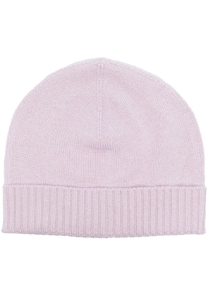 Liska ribbed-edge beanie hat - Purple