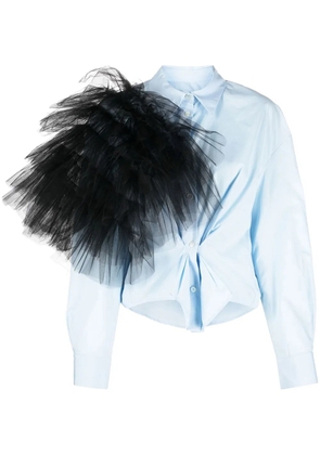 ACT Nº1 tulle-embellished detail shirt - Blue