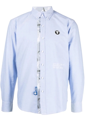 AAPE BY *A BATHING APE® logo-patch cotton shirt - Blue