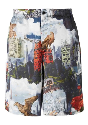 Off-White patchwork drawstring shorts - Blue