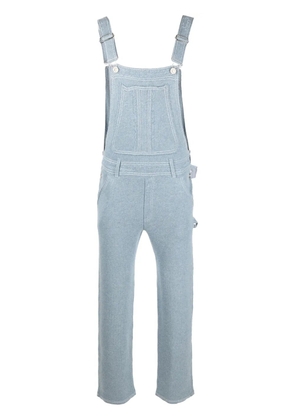 Barrie cotton-cashmere denim-effect dungarees - Blue