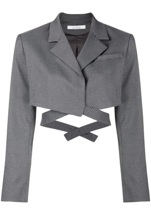 Rokh cropped wraparound blazer - Grey