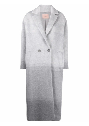 TWINSET gradient-effect notched-lapels double-breasted coat - Grey