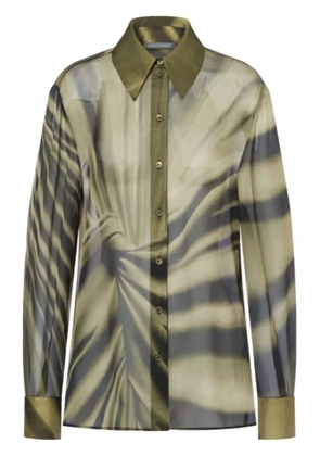 Alberta Ferretti abstract-print silk shirt - Green