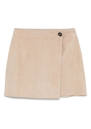 Yves Salomon suede mini skirt - Brown