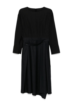 LESS X-shaped blended jacquard long sleeved dress - Black