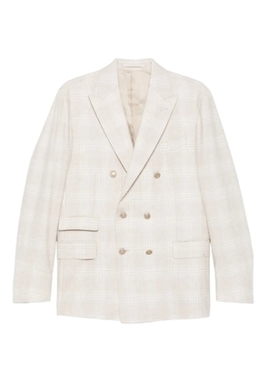Eleventy checked double-breasted suit - Neutrals