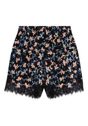 Ulla Johnson Noella floral-print lace-trim shorts - Black