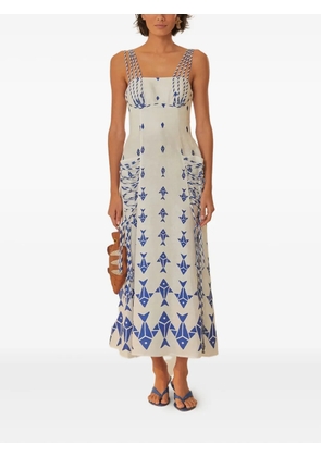 FARM Rio fish-print rope-strap dress - White