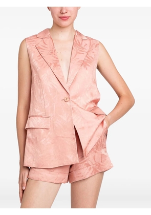 TWINSET leaf-print single-breasted waistcoat - Pink