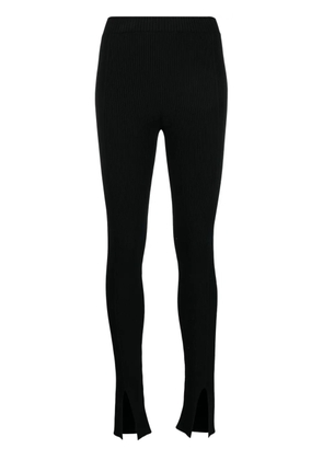 AERON front-slit ribbed leggings - Black