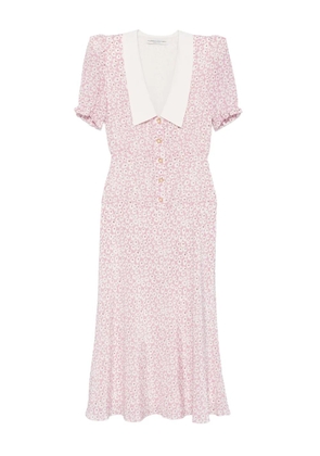 Alessandra Rich floral print midi dress - Pink
