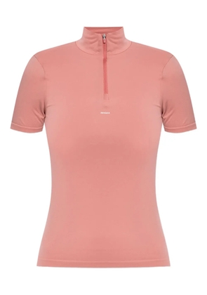 Pangaia zip-neck short-sleeves performance T-shirt - Pink