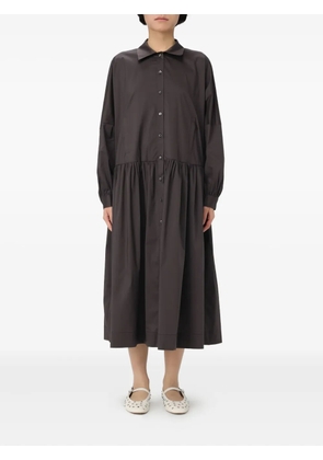 Liviana Conti buttoned gathered dress - Brown