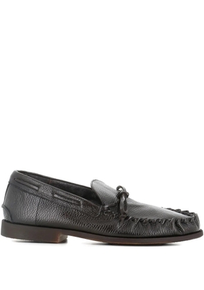 Alexander Hotto gathered-detail moccasin loafers - Brown