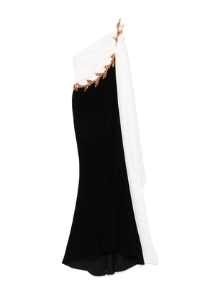JEAN-LOUIS SABAJI embellished one-shoulder dress - Black