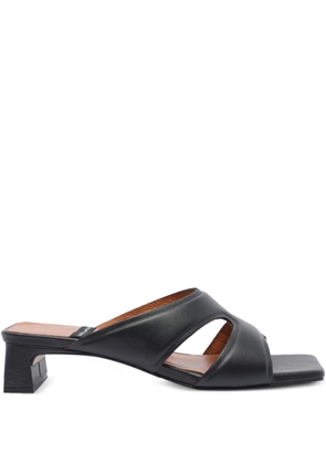 ANGEL ALARCON leather heeled sandals - Black