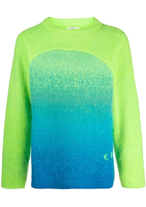ERL Gradient Rainbow intarsia-logo jumper - Green