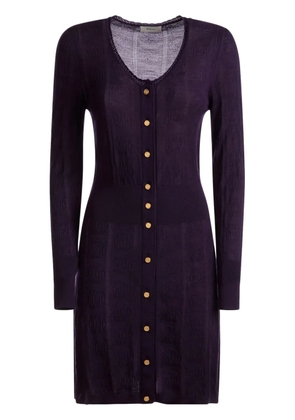 Bally long-sleeve knitted wool dress - Purple
