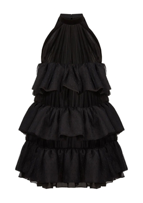 Nina Ricci halterneck tiered mini dress - Black