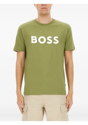 BOSS logo-print cotton T-shirt - Green