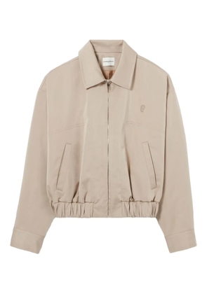 Claudie Pierlot logo-embroidered zip-up jacket - Neutrals