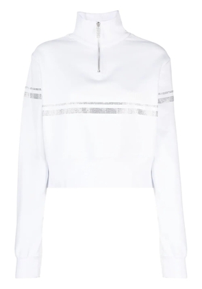 GCDS logo-print crystal-embellished sweatshirt - White