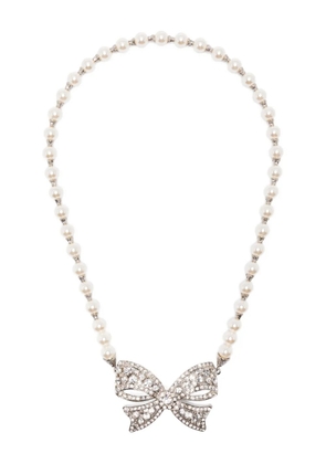 Alessandra Rich bow-pendant necklace - Silver