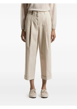 Peserico pleated cropped trousers - Neutrals