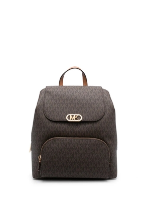 Michael Michael Kors monogram-pattern logo-buckle backpack - Brown