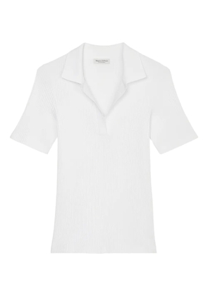Marc O'Polo ribbed polo-collar top - White