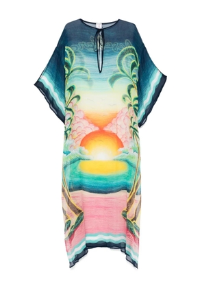 Casablanca silk chiffon maxi dress - Blue