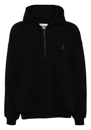 izzue logo-appliqué hoodie - Black